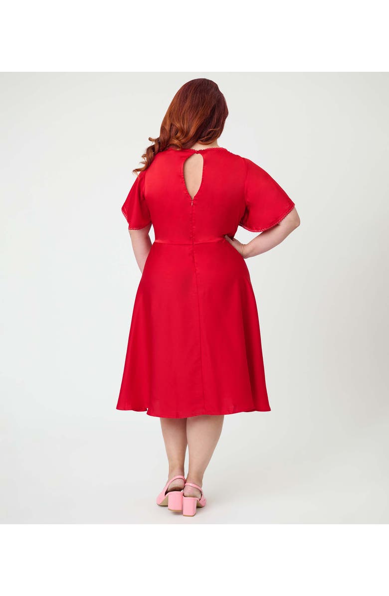 Unique Vintage Plus Size 1930s Swing Dress, Alternate, color, Red Solid