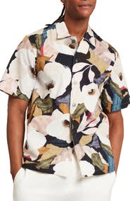 Ted Baker Langdon Floral Short Sleeve Cotton Buttion-Up Shirt