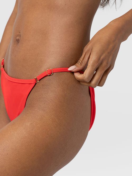 Saint + Sofia Faye Adjustable Bikini Bottom In Red