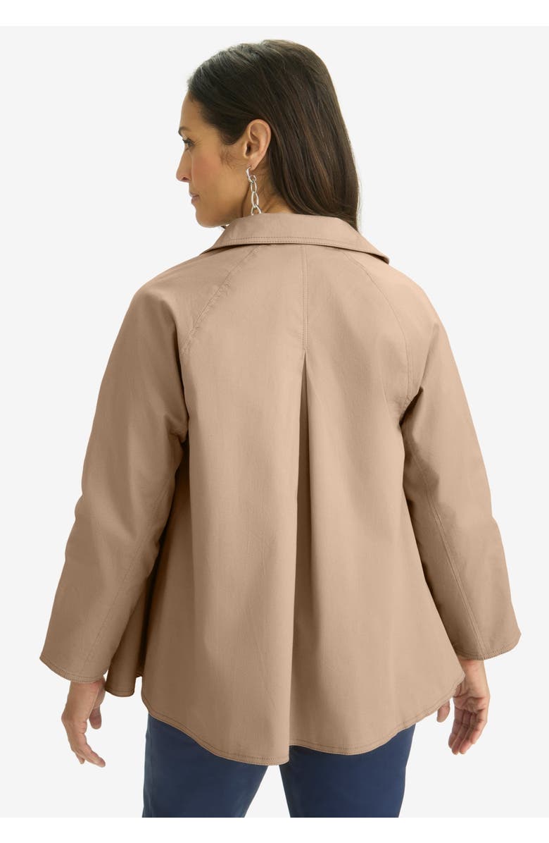 Jessica London Twill Swing Jacket, Alternate, color, New Khaki