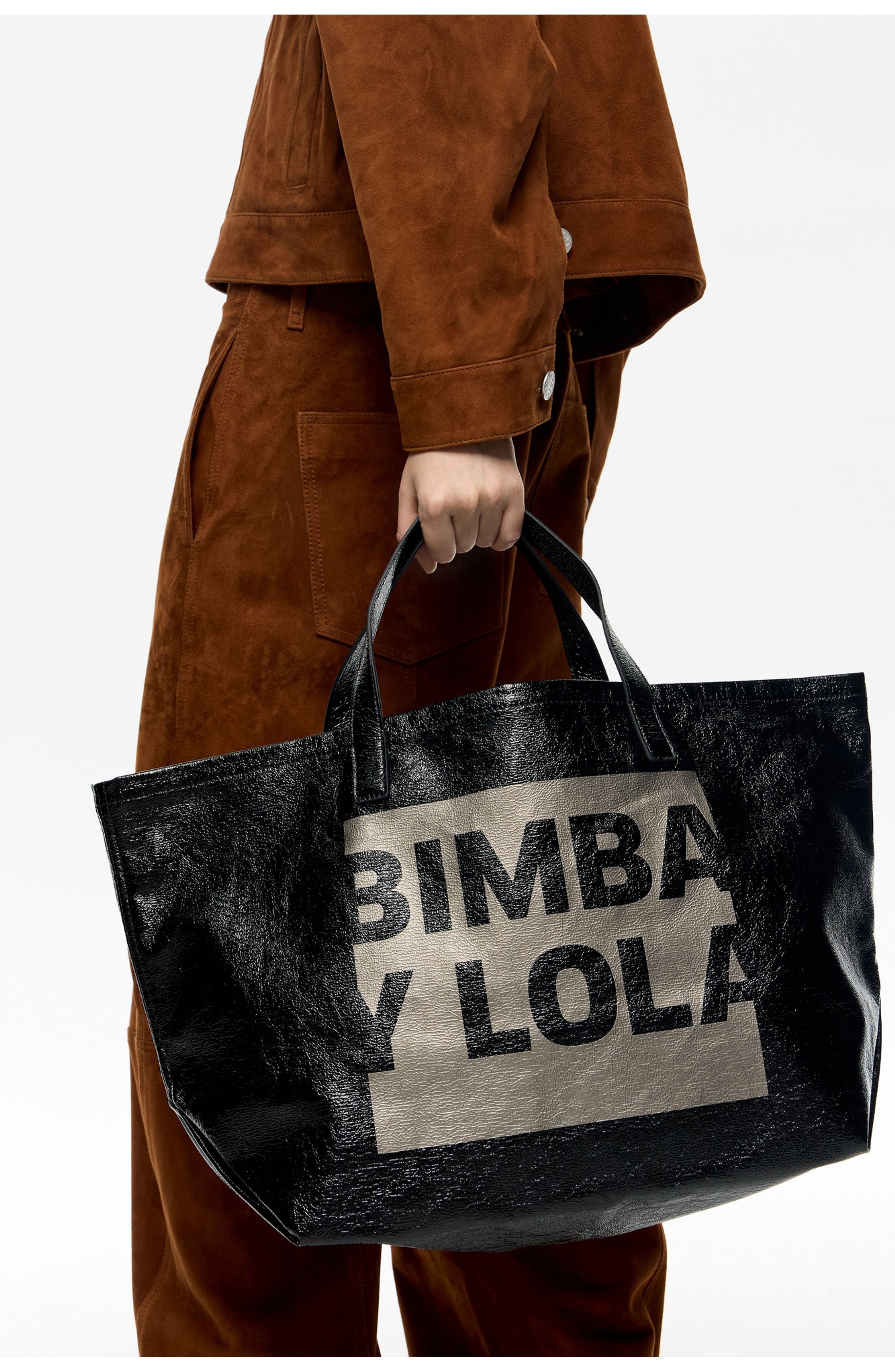 Bimba y Lola Big Shopper Bag, Alternate, color, Black