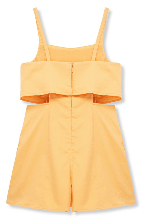 Habitual Kids Kids' Cutout Stretch Cotton Romper In Orange