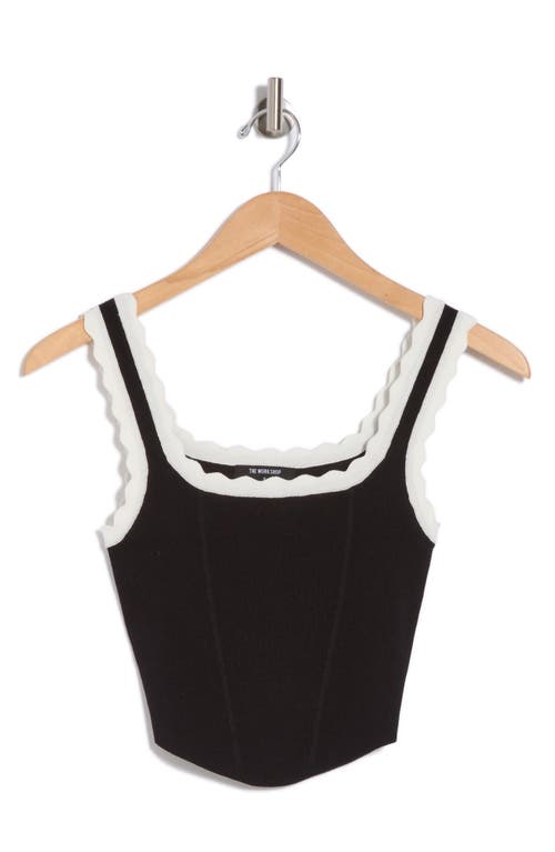 BLU PEPPER BLU PEPPER SCALLOP TRIM RIBBED CROP TOP