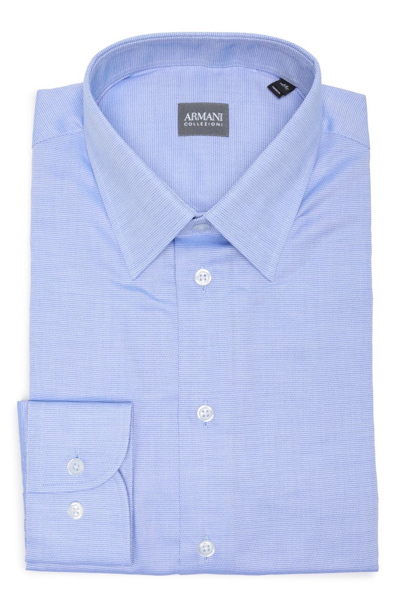Armani Collezioni Cotton Stretch Dress Shirt, Alternate, color, Sky Blue