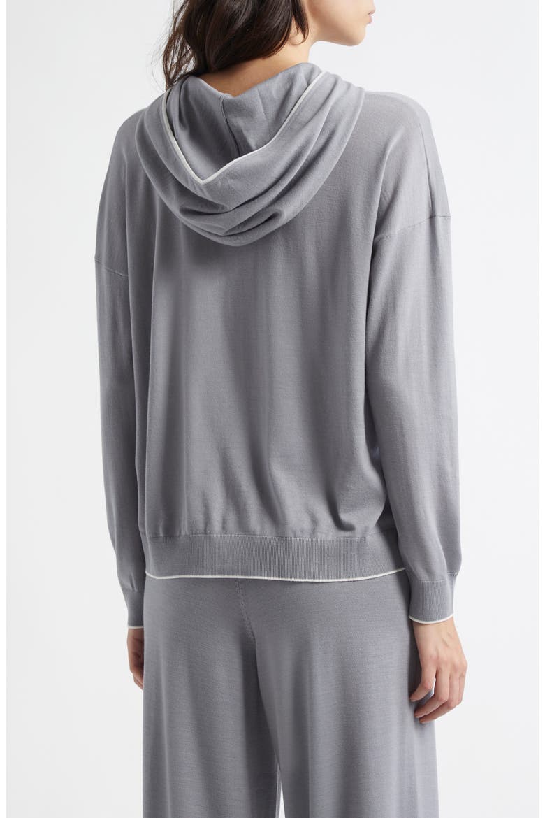 Merino Wool Hoodie, Alternate, color, DUST AND WHITE