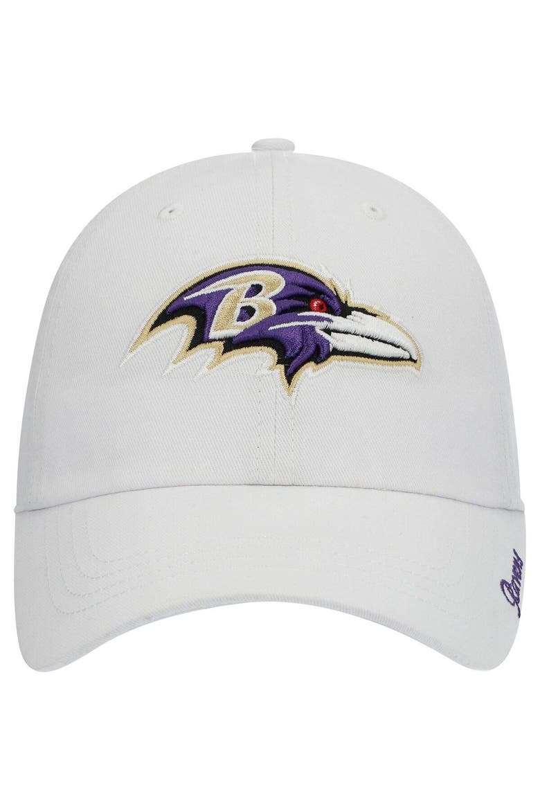 Women's '47 White Baltimore Ravens Miata Clean Up Logo Adjustable Hat, Alternate, color, White