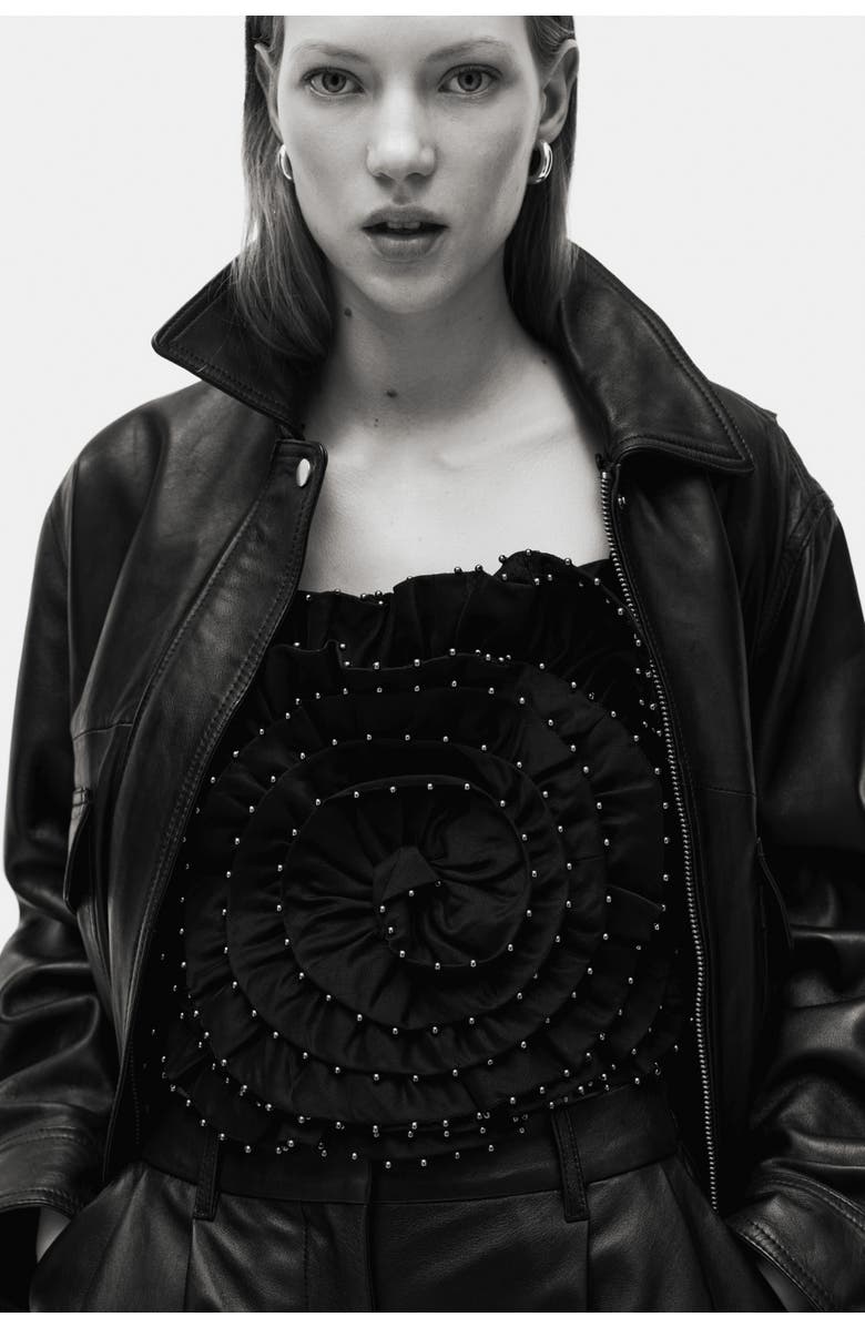 H&M Embellished Strappy Top, Alternate, color, Black