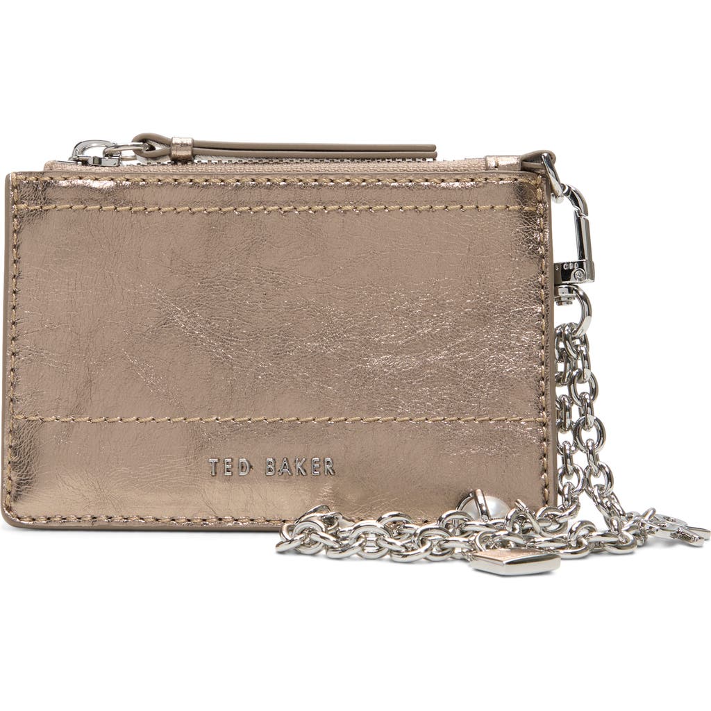 Ted Baker London Sutton Charm Leather Card Case In Brown