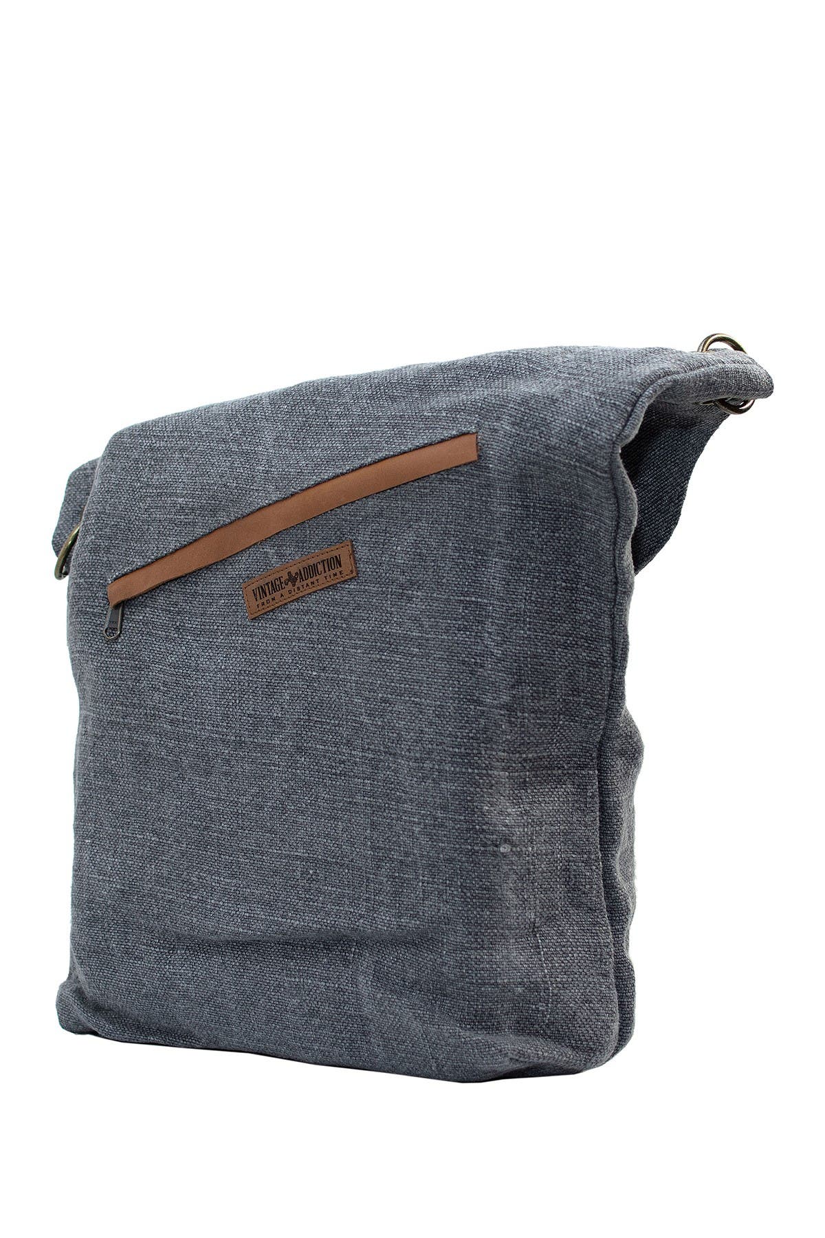 VINTAGE ADDICTION Foldover Jute & Leather Crossbody Bag, Alternate, color, 