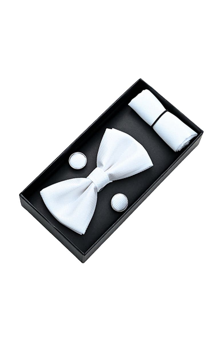MOUSTACHE Crosshatch Bow Tie Set, Alternate, color, White