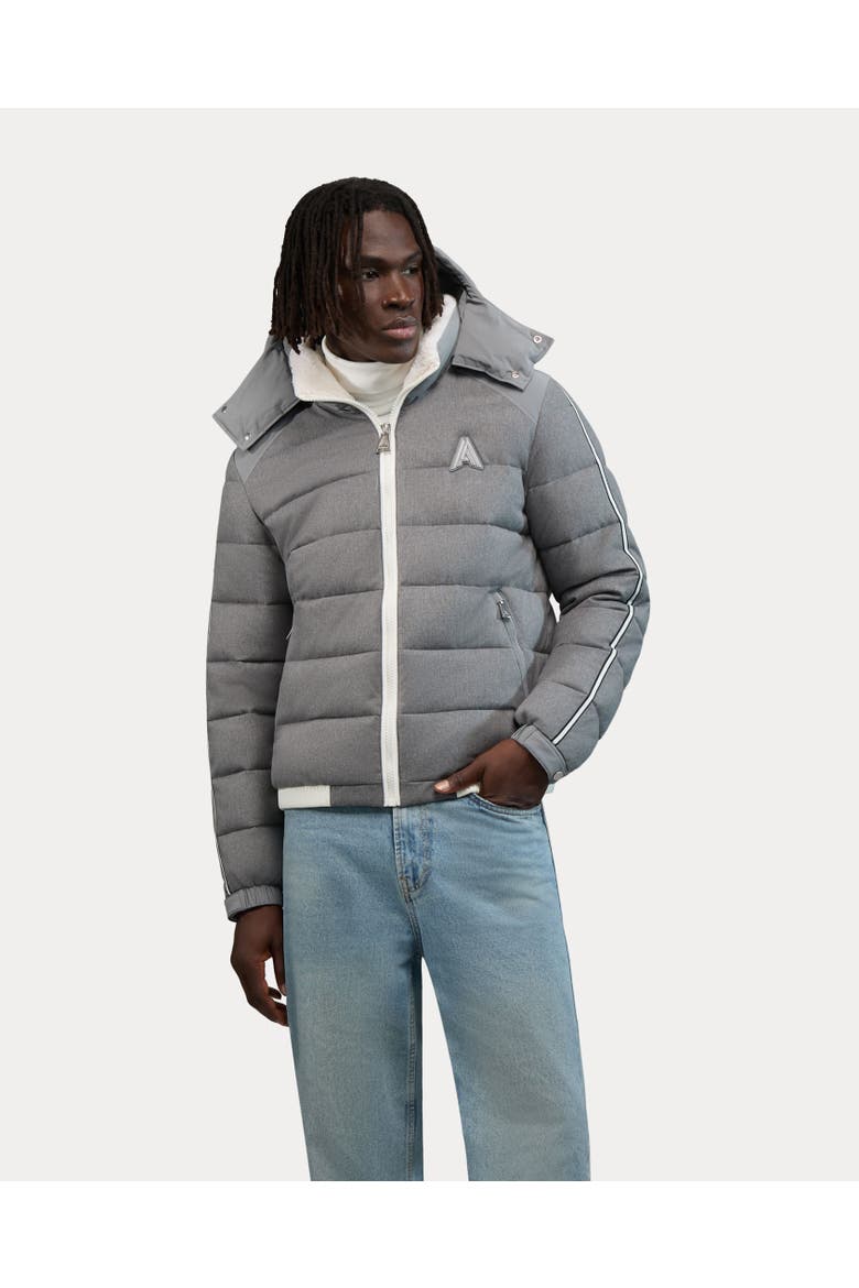 Luzerne Mid-Weight Puffer Jacket in Softly Brushed Fabric, Main, color, Fog Grey