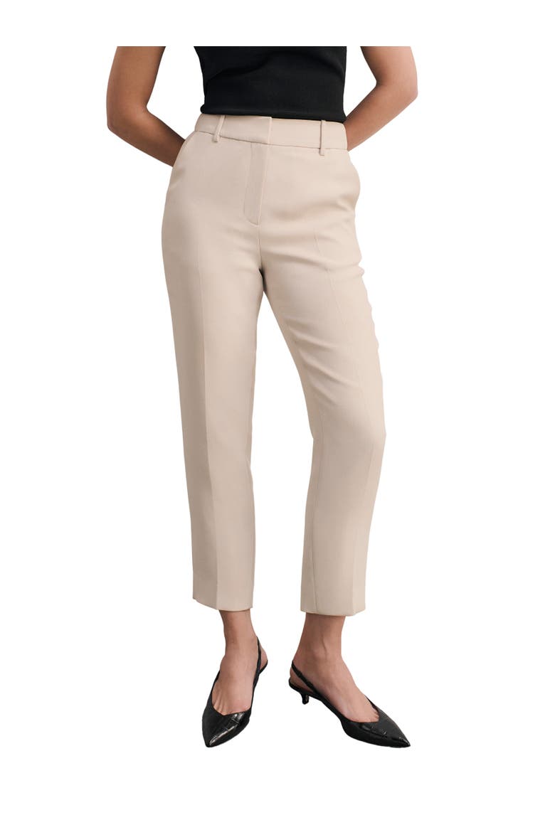 High-Rise Tailored Ankle Trousers, Main, color, Neutral