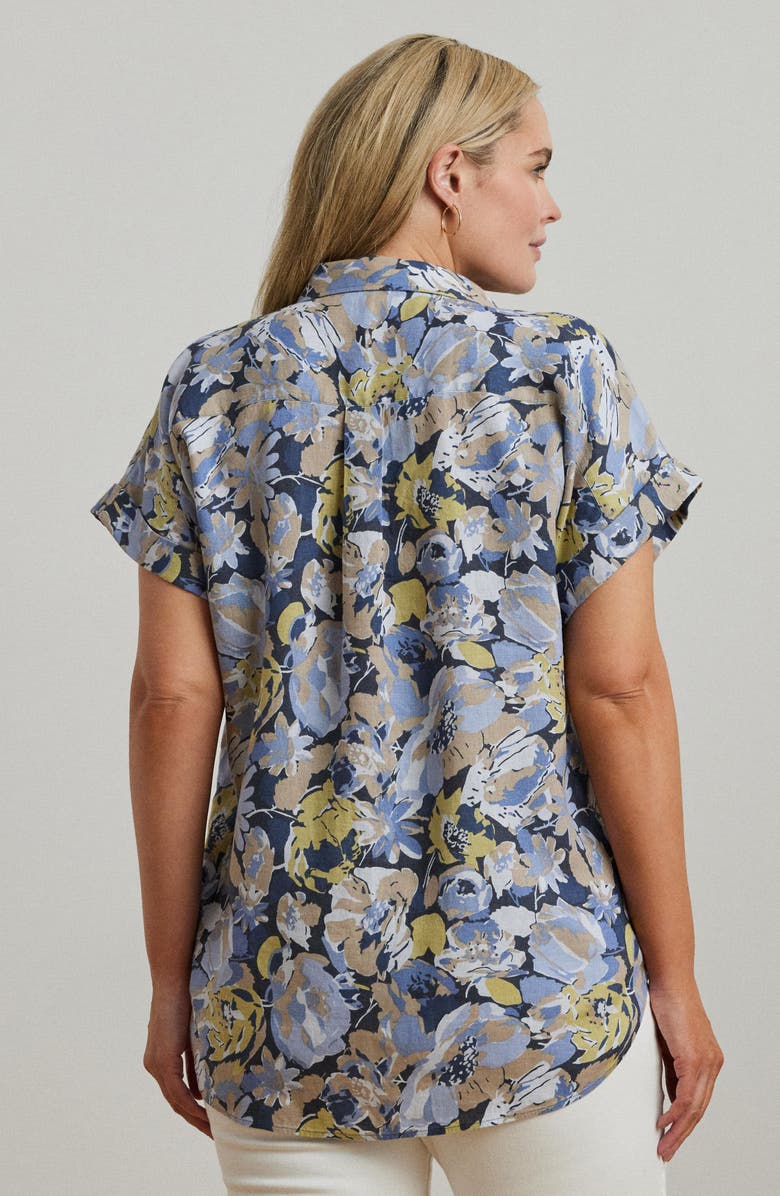 Lauren Ralph Lauren Floral Relaxed Fit Linen Camp Shirt, Alternate, color, 