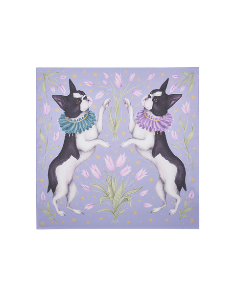 Catherine Rowe Pet Portraits Frenchie Silk Square Scarf
