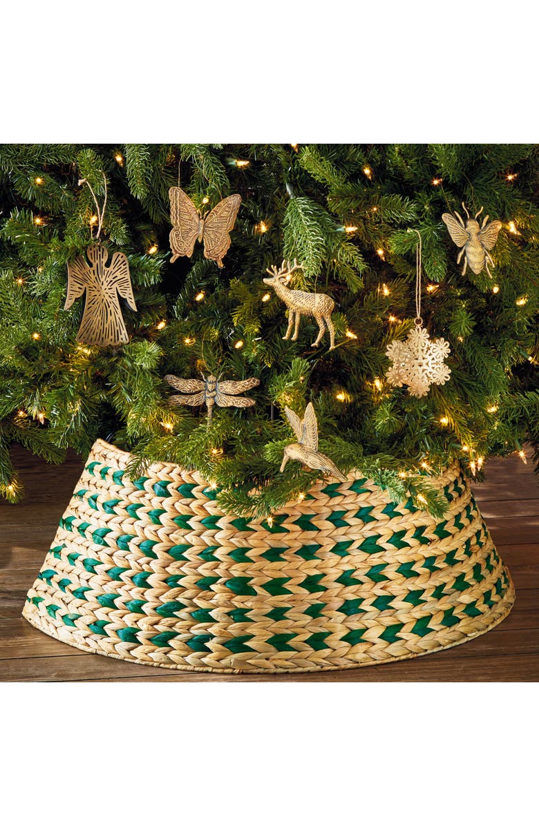 tag Bergen Water Hyacinth Tree Collar Decorative Rattan Skirt, Alternate, color, Multicolored