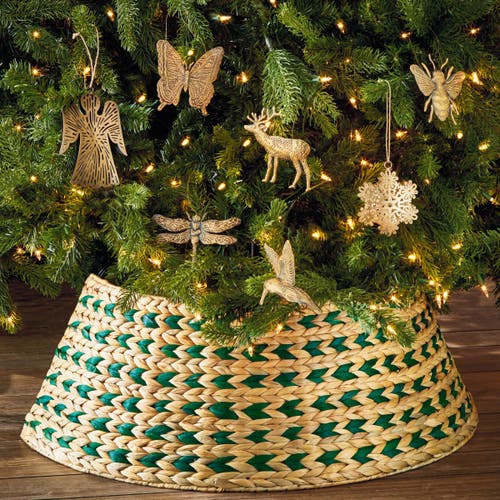 Tag Bergen Water Hyacinth Tree Collar Decorative Rattan Skirt In Multi