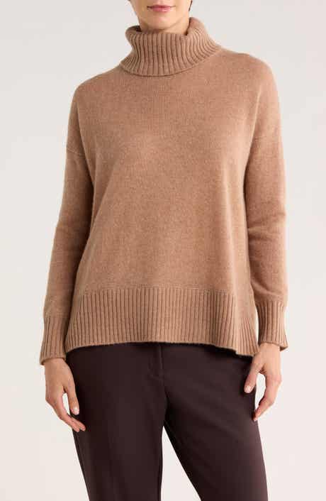 Magaschoni Cashmere Turtleneck Step Hem Sweater