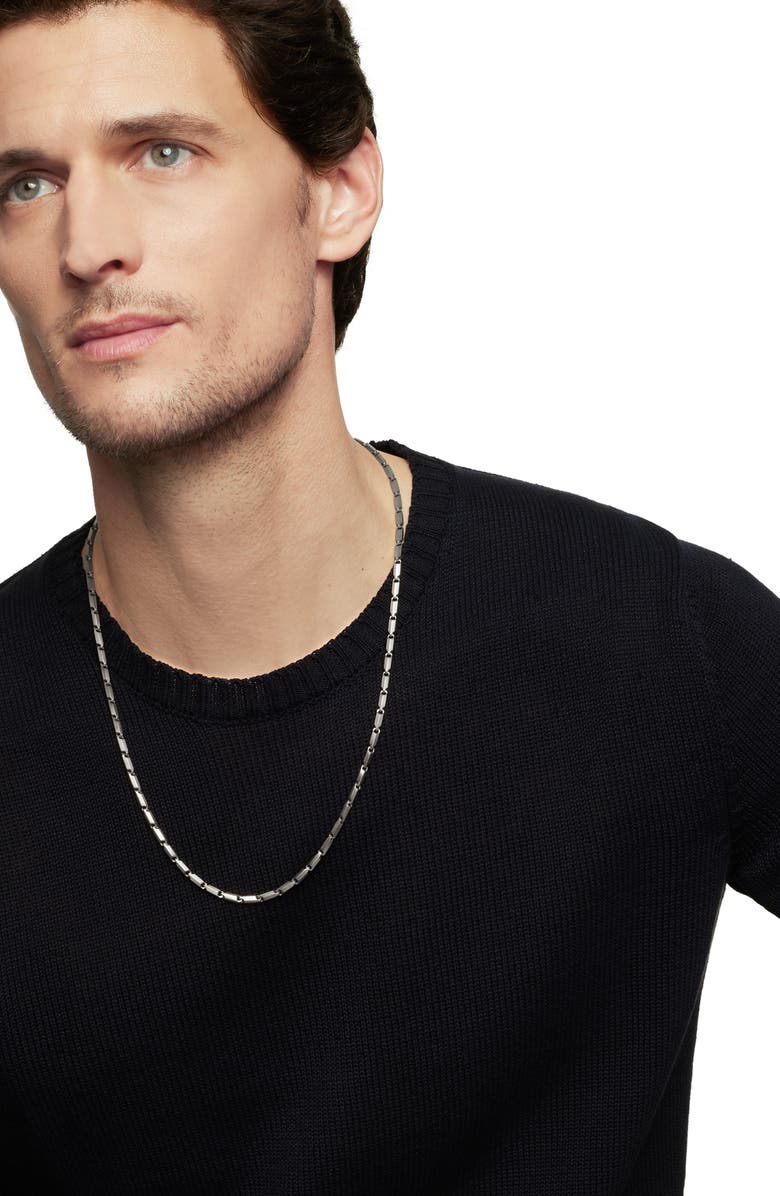 David Yurman Men's Faceted Link Necklace in Sterling Silver, 3mm, Alternate, color, Sterling Silver