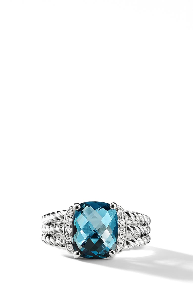 David Yurman Petite Wheaton<sup>®</sup> in Sterling Silver with Semiprecious Stone & Diamonds, 10mm, Alternate, color,