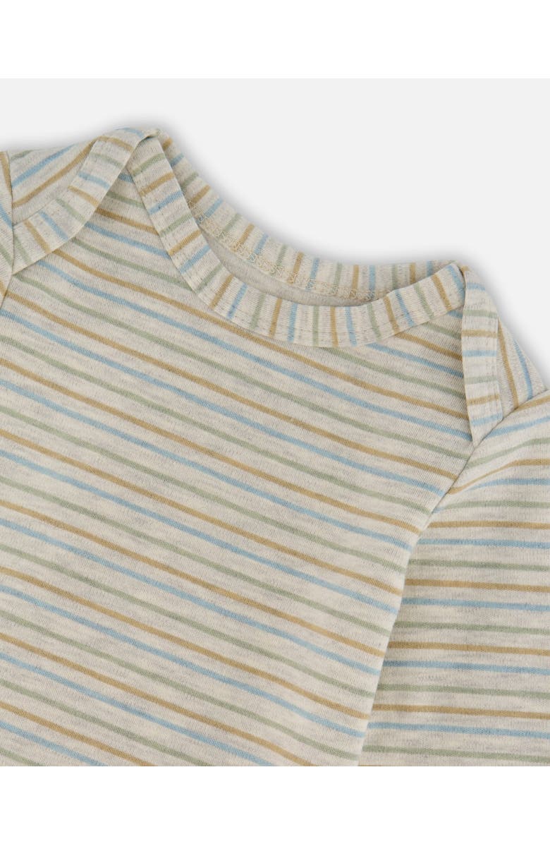 Deux par Deux Organic Cotton Allover with Overalls Set Dogs, Alternate, color, Beige