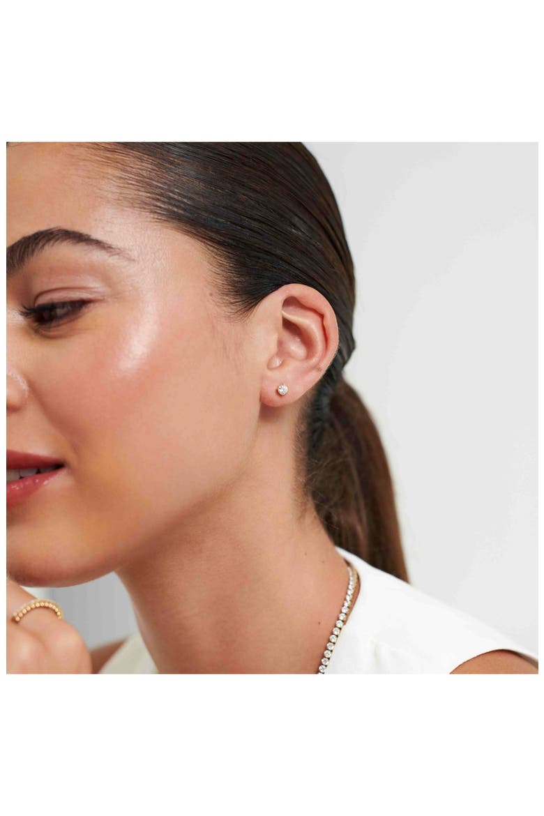 Classic Cubic Zirconia Tennis Stud Earrings, Alternate, color, GOLD