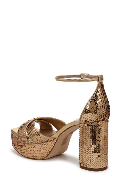 Sam Edelman Jullian Ankle Strap Platform Sandal In Gold