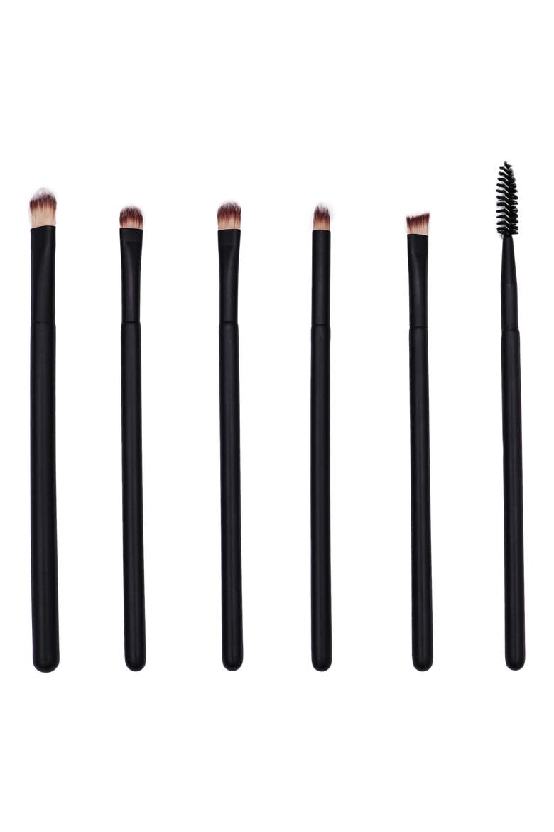 Cosmetic 6-Piece Eye Brush Set, Main, color, BLACK