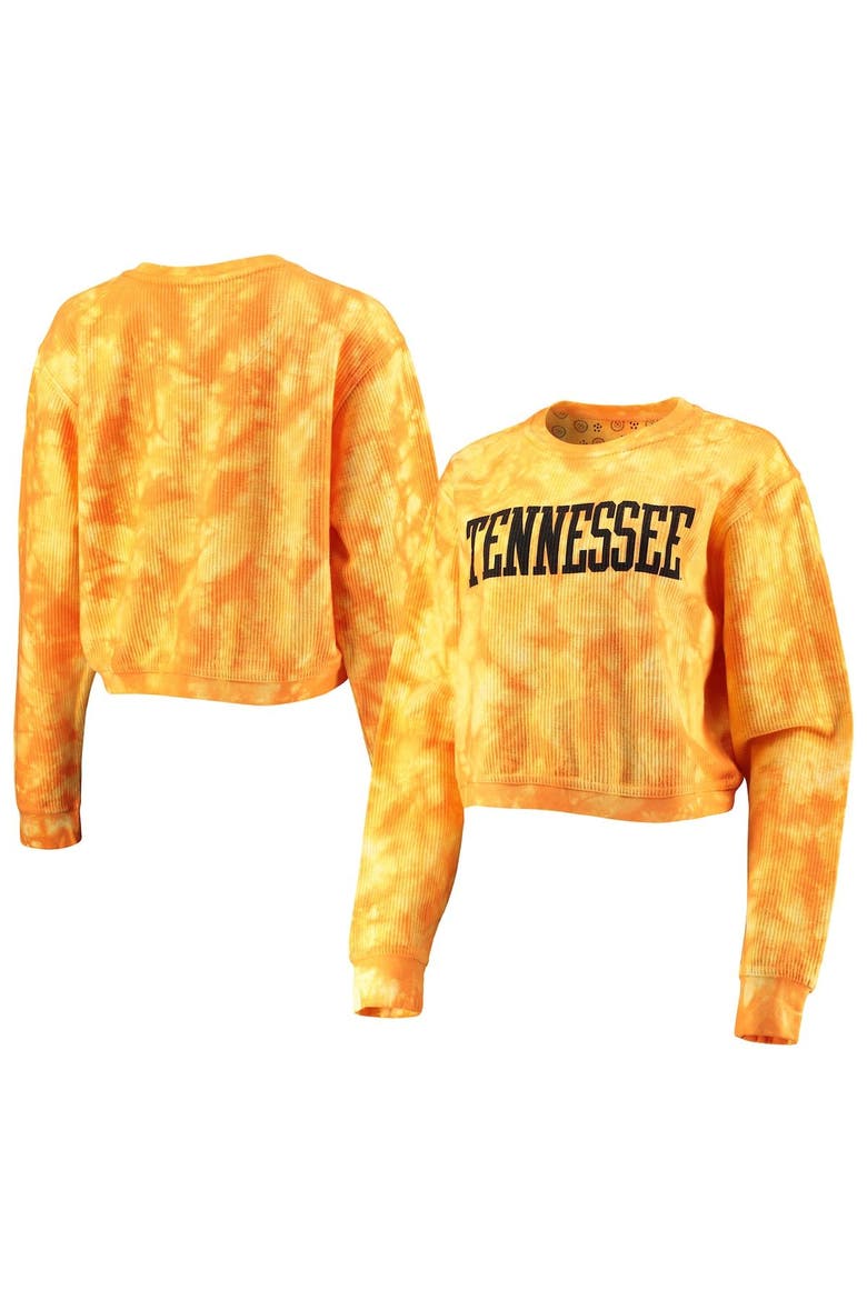 Women's Pressbox Tennessee Orange Tennessee Volunteers Campus Tie-Dye Comfy Cord Pullover Sweatshirt, Main, color, Tennessee Orange