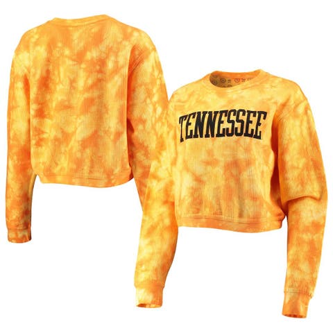 Women's Pressbox Tennessee Orange Tennessee Volunteers Campus Tie-Dye Comfy Cord Pullover Sweatshirt
