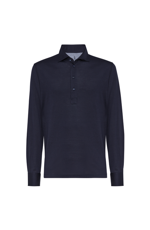 Brunello Cucinelli Long-sleeved Cotton Polo Shirt