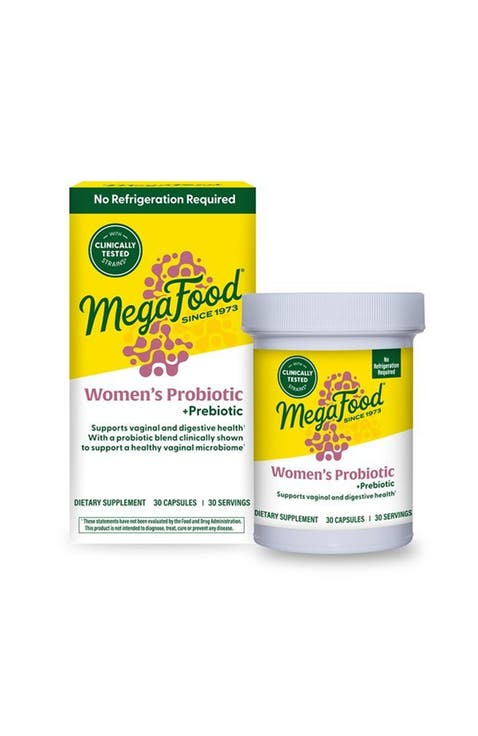 Womens Probiotic + Prebiotic, Digestive Health & Regularity, Vaginal Probiotics for Healthy pH Levels, Vegetarian, 30 Capsules