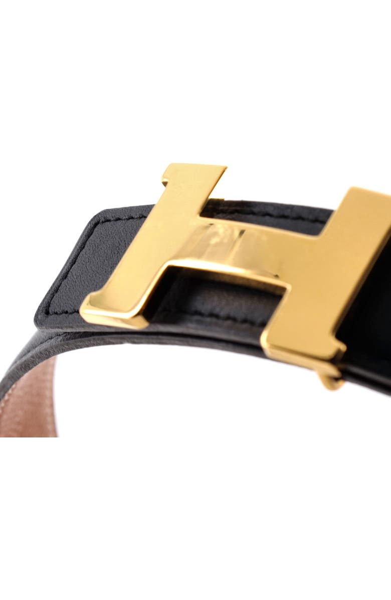 Pre-Owned Hermes Constance Reversible Belt Leather Thin, Alternate, color, Black