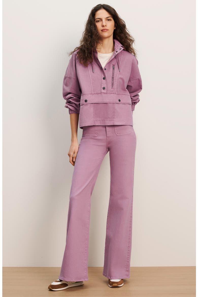 Cunningham Half Snap Cotton Hoodie, Alternate, color, ORCHID HAZE