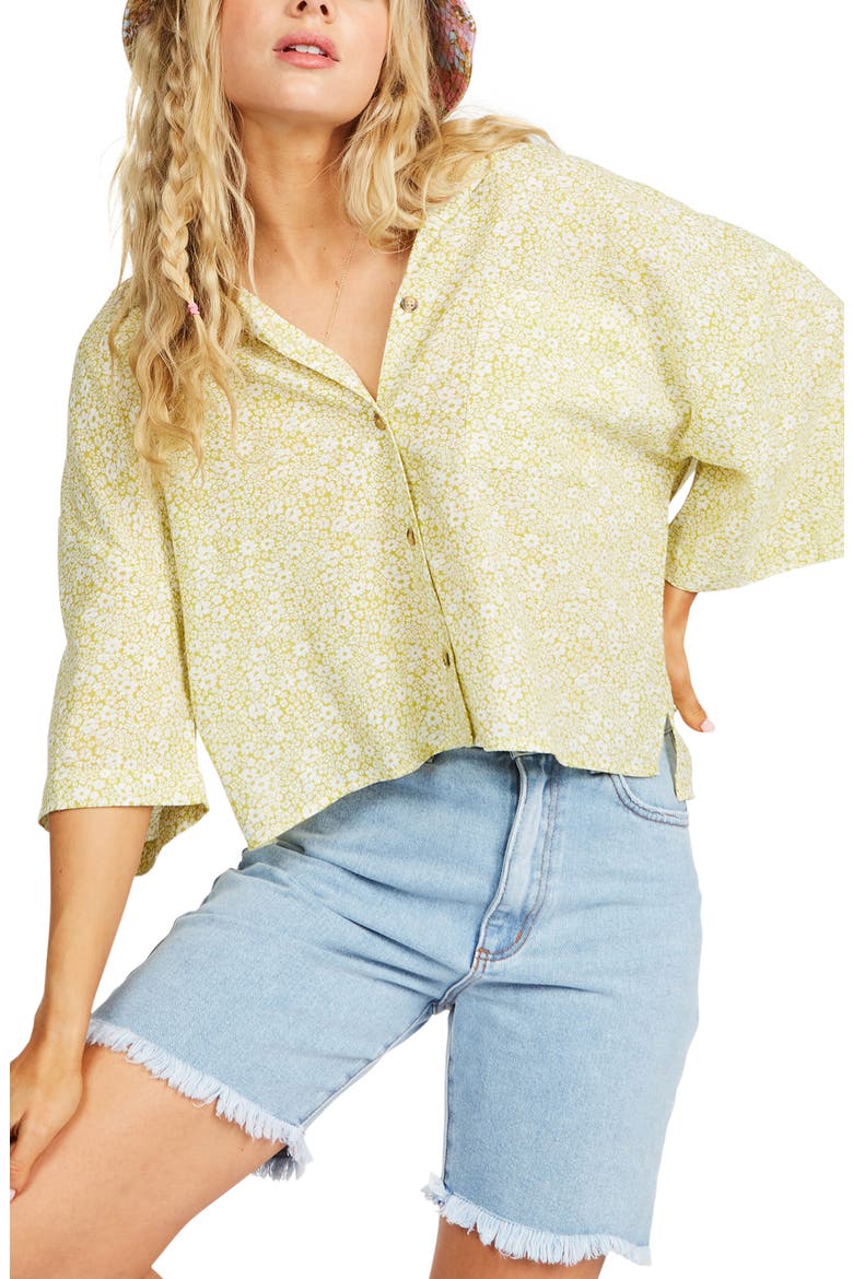 All Good Button-Up Shirt, Main, color, LIME