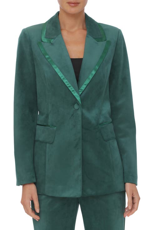 Faux Suede Tuxedo Jacket