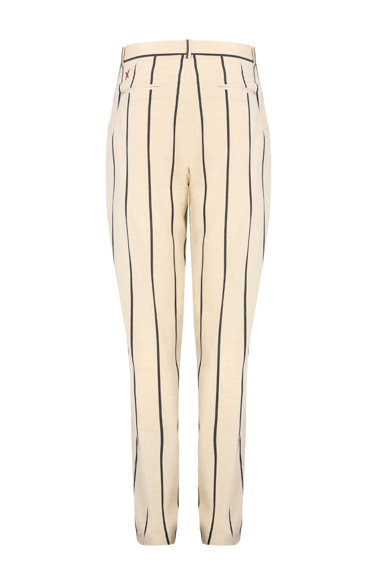 Silk & Linen Blend Free Heaven Kutnia Striped Two Zipped Pant, Alternate, color, grey