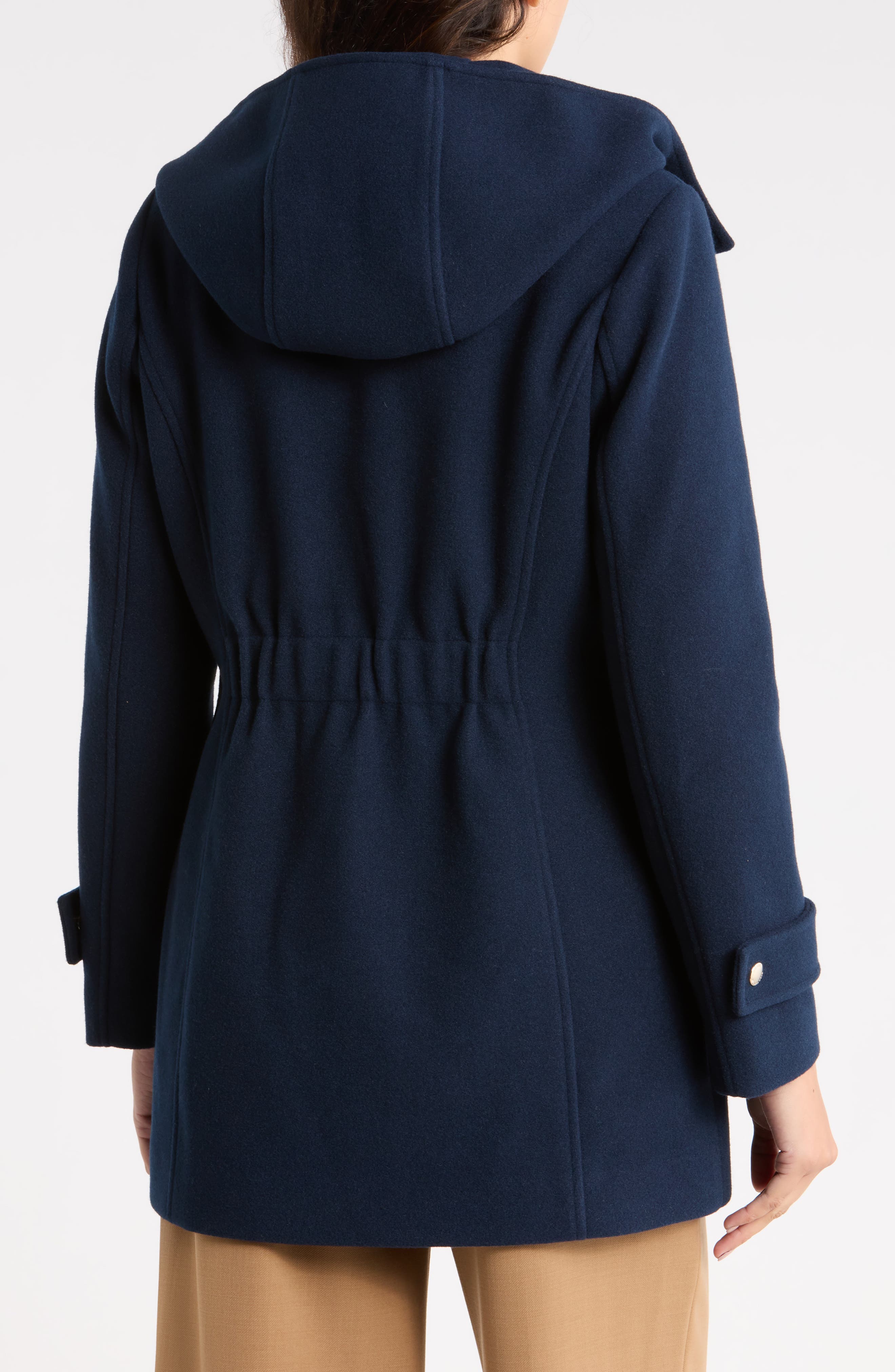 Michael Kors Faux Wool Zip Coat with Hood (Women) | Nordstromrack