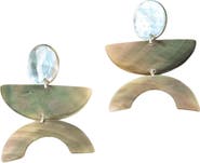 LIKHA Mother-of-Pearl Long Geometric Dangle Earrings