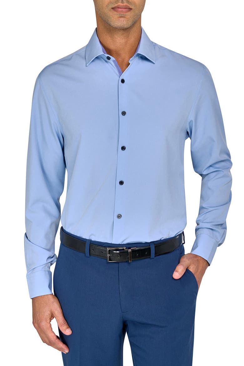 Slim Fit Performance Dress Shirt, Main, color, ICE BLUE