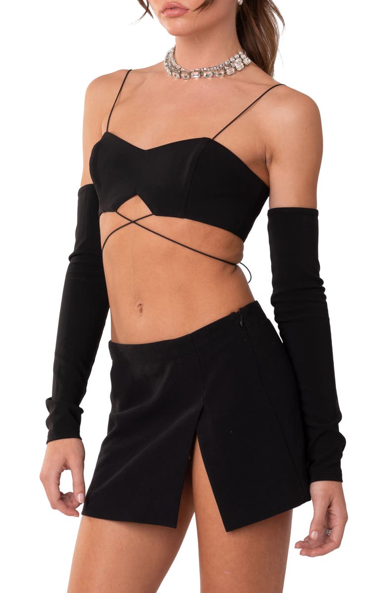 EDIKTED Beatrix Bralette with Detached Sleeves, Alternate, color, 