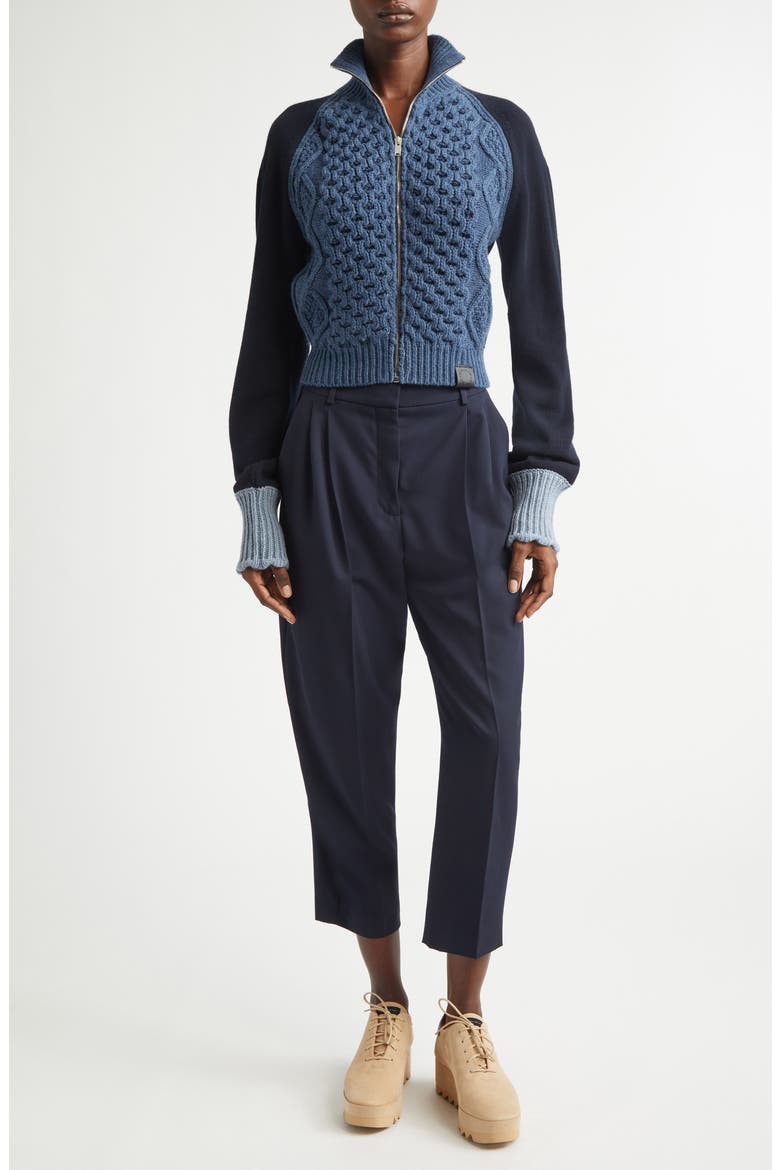Classic Tailored Wool Balloon Leg Trousers, Alternate, color, INK