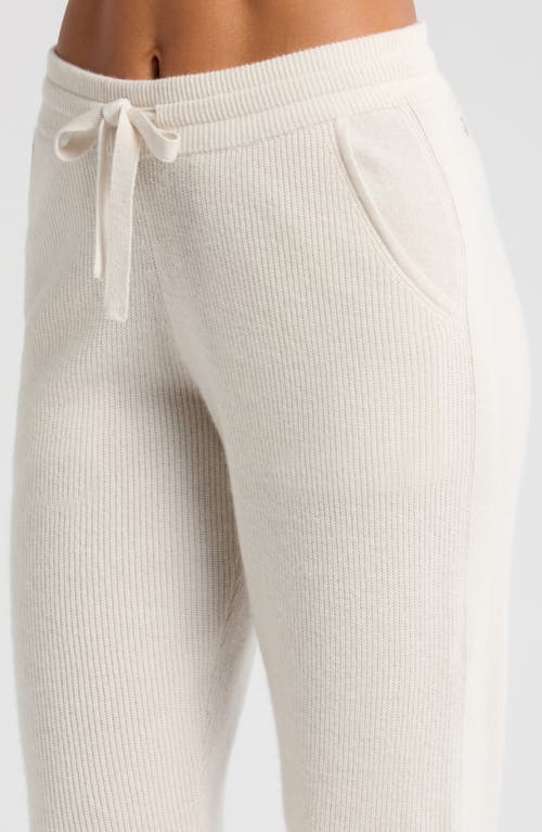 Shop Zella Wool & Cashmere Knit Joggers In Ivory Egret Light