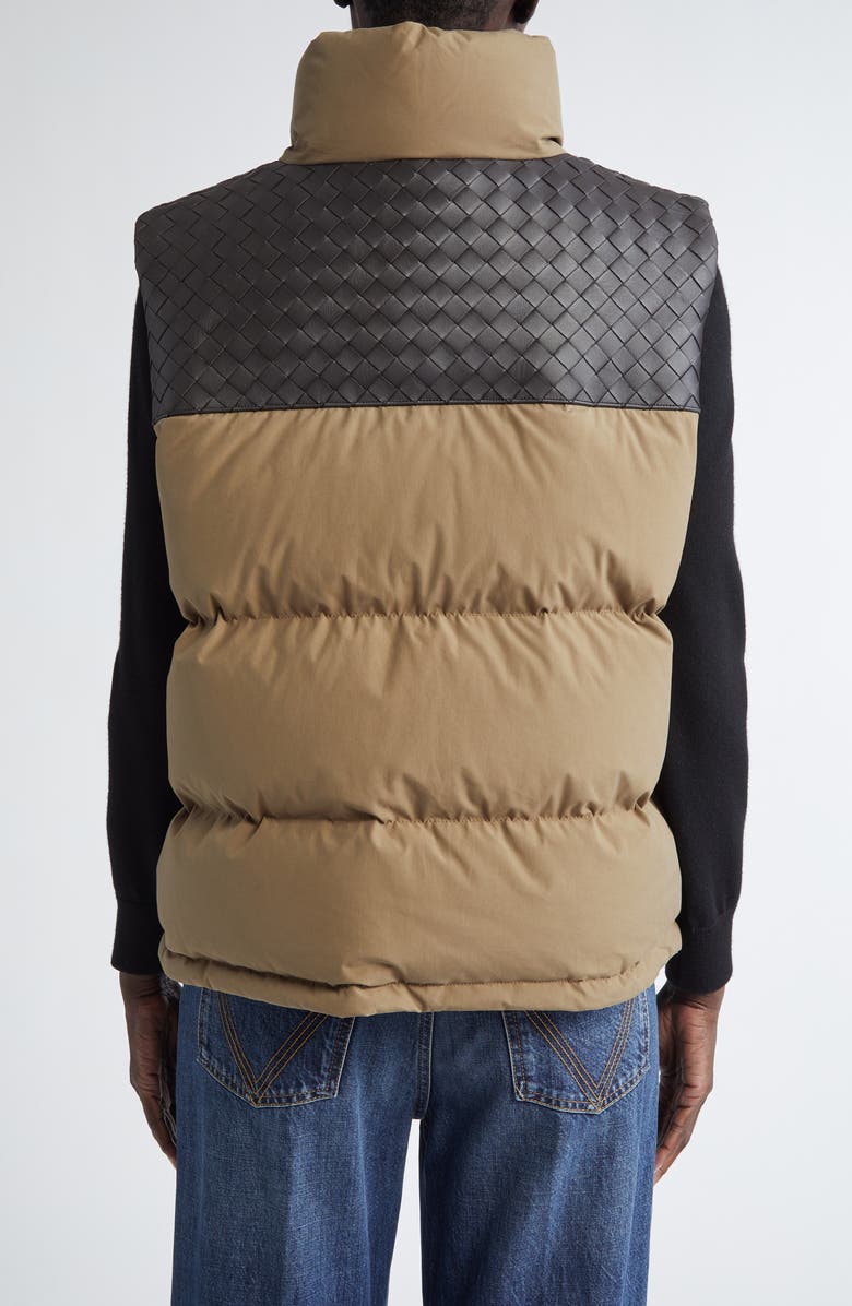 Bottega Veneta Organic Frost Poplin & Intrecciato Down Puffer Vest, Alternate, color,