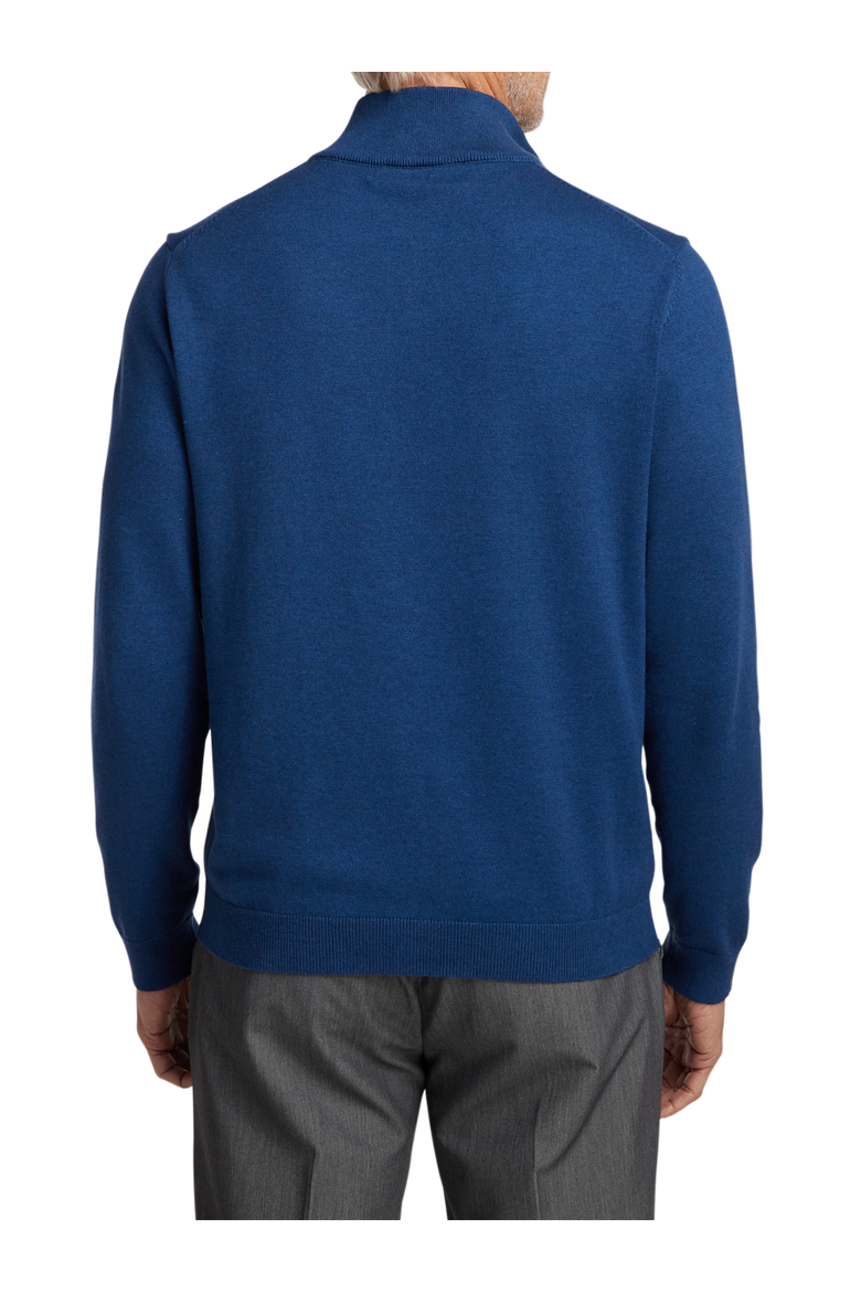 Supima Cotton Quarter Zip Mock Neck Sweater, Alternate, color, Dark Blue