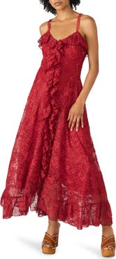 Steve Madden Irisia Ruffle Lace Maxi Dress