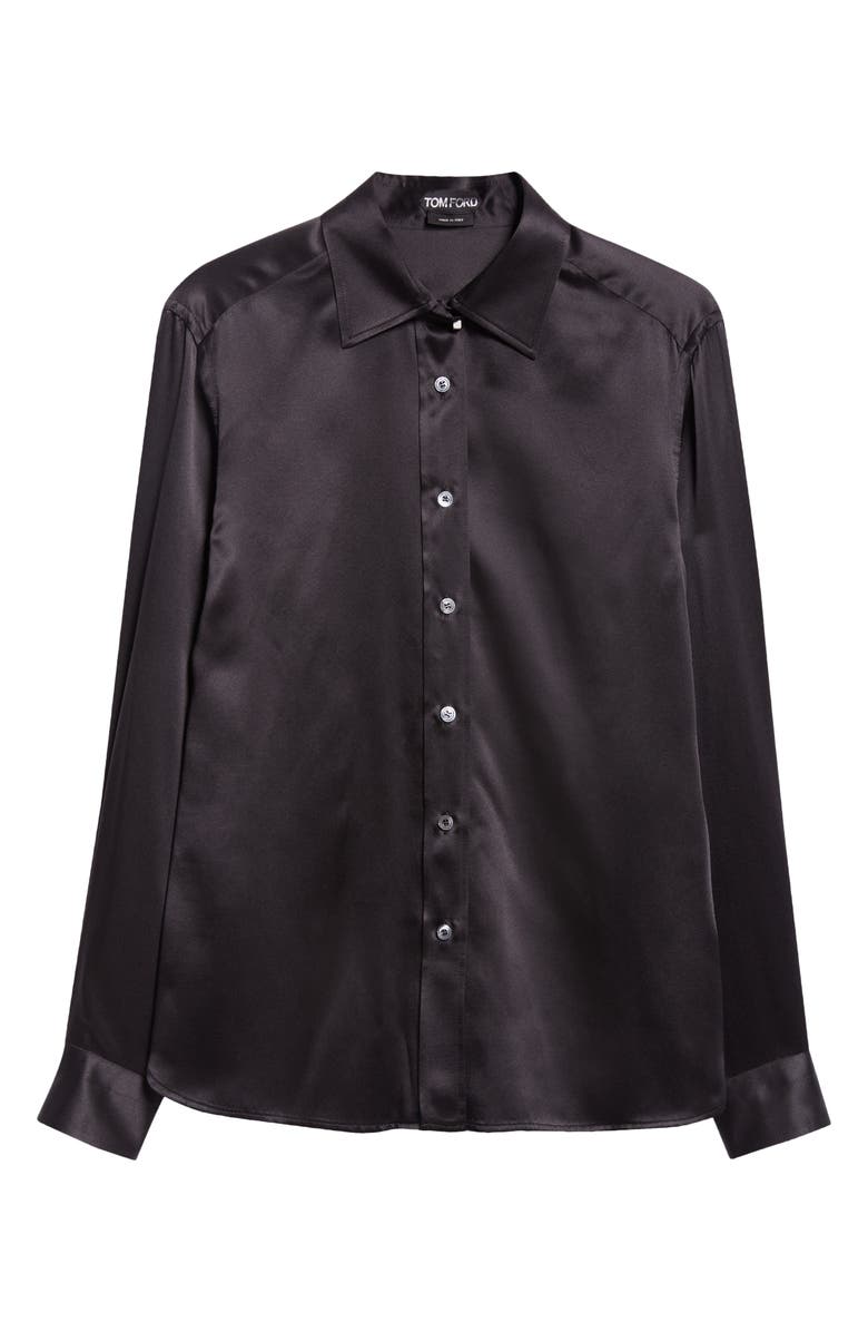 TOM FORD Silk Button-Up Shirt, Alternate, color, 
