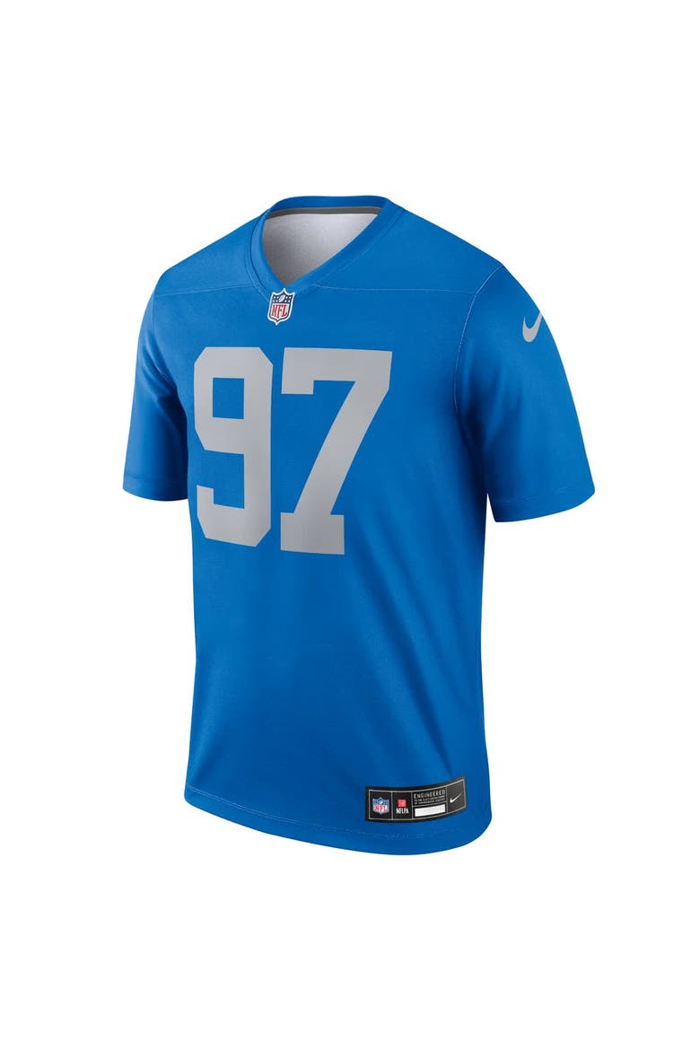 Men's Nike Aidan Hutchinson Blue Detroit Lions Alternate Legend Player Performance Top, Alternate, color, Blue