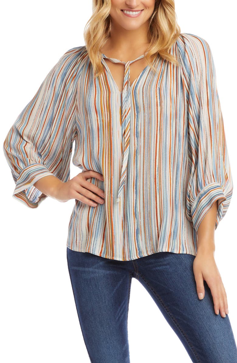 Karen Kane Stripe Peasant Top, Main, color, 