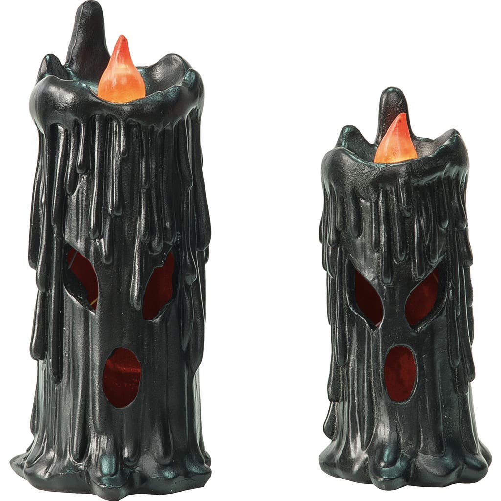 Transpac Black Halloween Creepy Candle Set Of 2 Decorative Accent