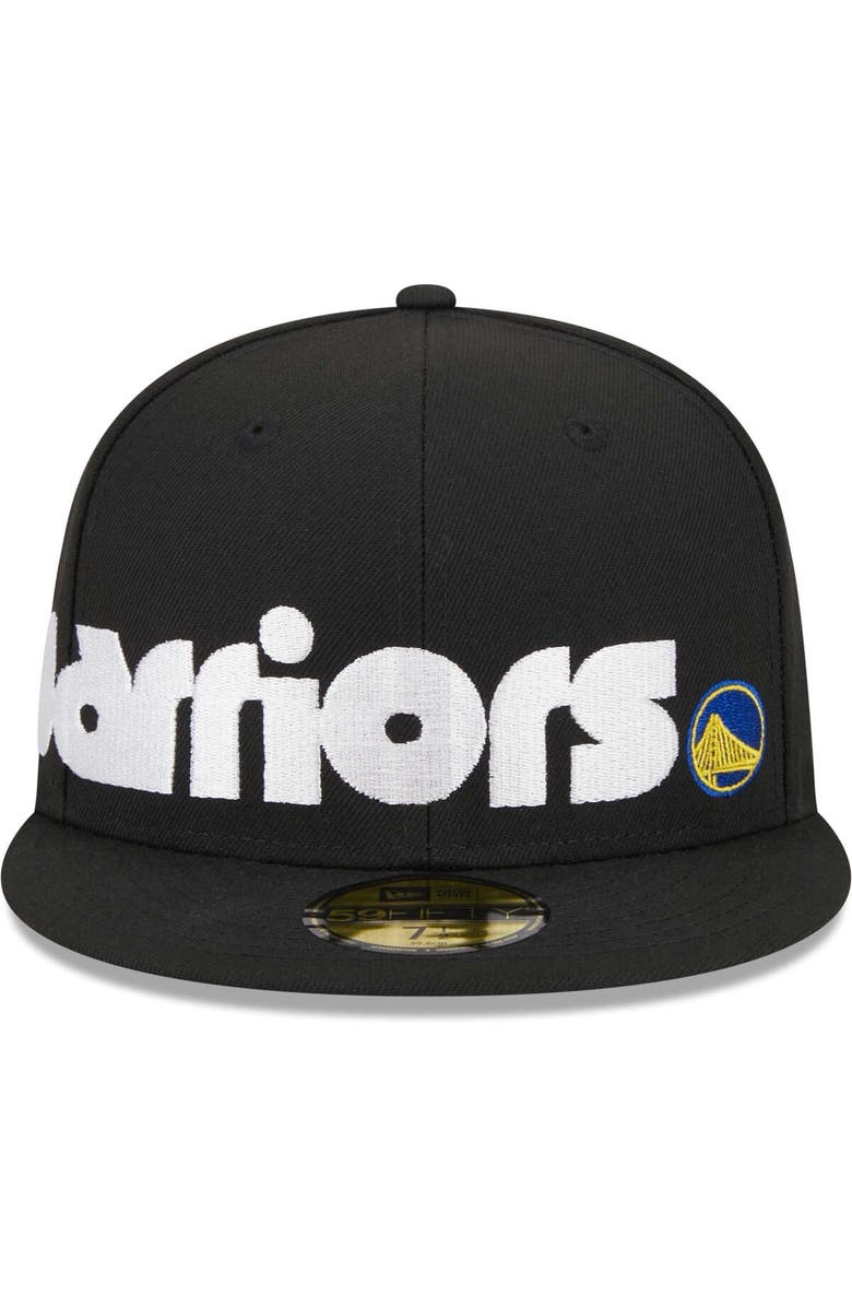 New Era Men's New Era Black Golden State Warriors Checkerboard UV 59FIFTY Fitted Hat, Alternate, color, 